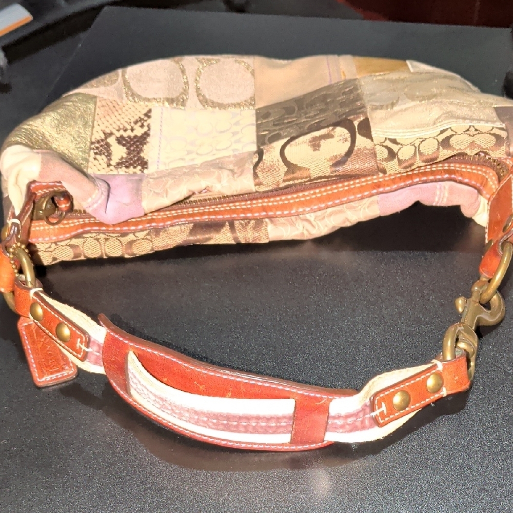 Coach Patchwork Shoulder Bag in Beige, Taupe & Cream - Picture 5 of 5